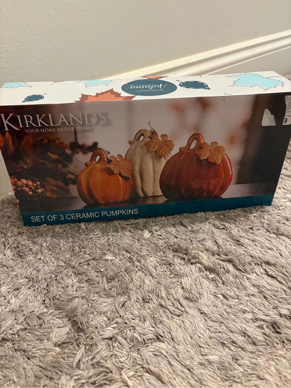 Kirkland's Ceramic Pumpkin Trio in Orange, White, Brown